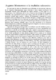 Augusto Monterroso o la tradición subversiva / Juan Antonio Masoliver | Biblioteca Virtual Miguel de Cervantes