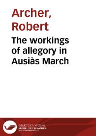The workings of allegory in Ausiàs March | Biblioteca Virtual Miguel de Cervantes