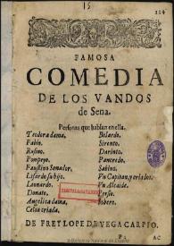 Famosa comedia de los vandos de Sena ... / de Frey Lope de Vega Carpio | Biblioteca Virtual Miguel de Cervantes