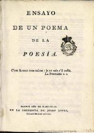 Ensayo de un poema de la poesía | Biblioteca Virtual Miguel de Cervantes