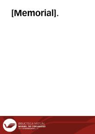 [Memorial]. | Biblioteca Virtual Miguel de Cervantes