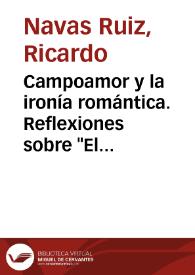 Campoamor y la ironía romántica. Reflexiones sobre "El licenciado Torralba" | Biblioteca Virtual Miguel de Cervantes