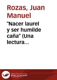 "Nacer laurel y ser humilde caña" (Una lectura biográfica de Lope) / Juan Manuel Rozas | Biblioteca Virtual Miguel de Cervantes