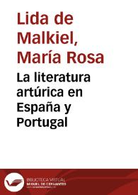 La literatura artúrica en España y Portugal | Biblioteca Virtual Miguel de Cervantes