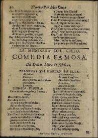 La mesonera del cielo / Antonio Mira de Amescua; edición de José María Bella | Biblioteca Virtual Miguel de Cervantes