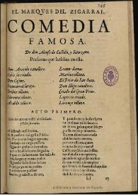 El Marques del Zigarral / de don Alonso de Castillo, y Solorzano | Biblioteca Virtual Miguel de Cervantes