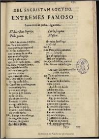 Del sacristan Soguijo : entremes famoso | Biblioteca Virtual Miguel de Cervantes