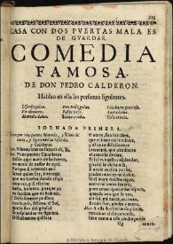 Casa con dos puertas mala es de guardar / Pedro Calderón de la Barca | Biblioteca Virtual Miguel de Cervantes
