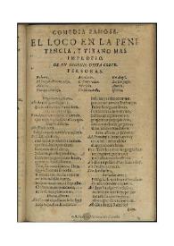 El loco en la penitencia y tirano mas impropio / de un Ingenio desta Corte | Biblioteca Virtual Miguel de Cervantes