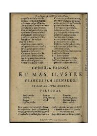 El mas ilustre frances San Bernardo / de don Agustin Moreto | Biblioteca Virtual Miguel de Cervantes