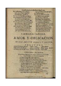 Amor y obligación / Agustín Moreto ; texto base de M.ª Carmen Pinillos | Biblioteca Virtual Miguel de Cervantes