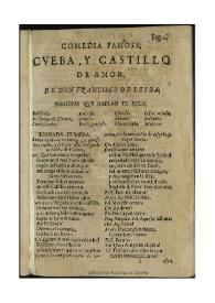 Cueba y castillo de amor / de don Francisco de Leyba | Biblioteca Virtual Miguel de Cervantes