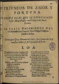 Triunfos de amor y fortuna [1681] / de Don Antonio de Solís | Biblioteca Virtual Miguel de Cervantes