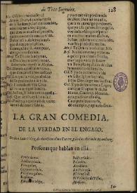 La verdad en el engaño / de don Iuan Velez, don Geronimo Cancer y don Antonio Martinez | Biblioteca Virtual Miguel de Cervantes
