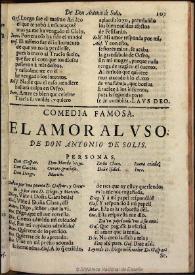 El amor al uso [1799] / de don Antonio de Solis | Biblioteca Virtual Miguel de Cervantes
