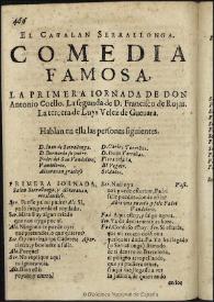 El Catalan Serrallonga / [Antonio Coello, Francisco Rojas, Luis Vélez] | Biblioteca Virtual Miguel de Cervantes