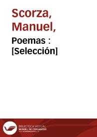 Poemas : [Selección] / Manuel Scorza; ed. lit. de Dunia Gras Miravet | Biblioteca Virtual Miguel de Cervantes