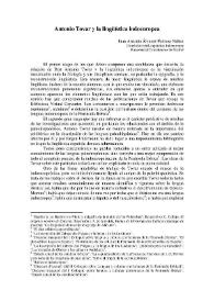 Antonio Tovar y la lingüística indoeuropea / Juan Antonio Álvarez-Pedrosa Núñez | Biblioteca Virtual Miguel de Cervantes