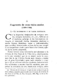 Fragmento de unos viejos anales (1089-1196) / Antonio C. Floriano | Biblioteca Virtual Miguel de Cervantes