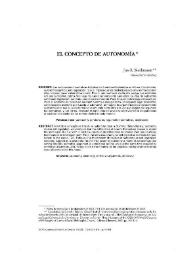 El concepto de autonomía | Biblioteca Virtual Miguel de Cervantes
