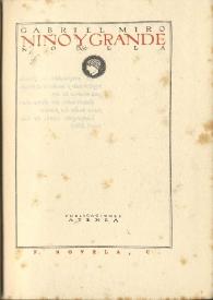 Niño y grande / Gabriel Miró | Biblioteca Virtual Miguel de Cervantes