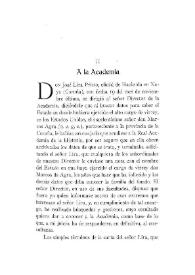 A la Academia: [Información sobre el cargo de virrey de D. Marcos Agra en Estados Unidos] / Luis Redonet | Biblioteca Virtual Miguel de Cervantes