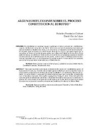 Más información sobre Algunas reflexiones sobre el proceso constitucional europeo / Federico Fernández-Crehuet y Daniel García López