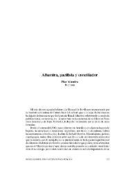 Altamira, pacifista y conciliador / Pilar Altamira | Biblioteca Virtual Miguel de Cervantes