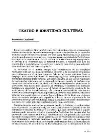 Teatro e identidad cultural / Benvenuto Cuminetti | Biblioteca Virtual Miguel de Cervantes