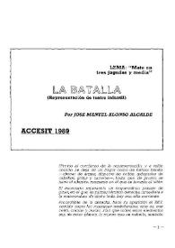 Más información sobre La batalla (Representación de teatro infantil) / Manuel Alonso Alcalde