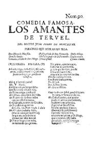 Los amantes de Teruel / del doctor Iuan Perez de Montaluan | Biblioteca Virtual Miguel de Cervantes