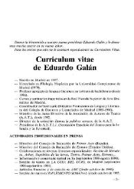 Curriculum Vitae de Eduardo Galán | Biblioteca Virtual Miguel de Cervantes