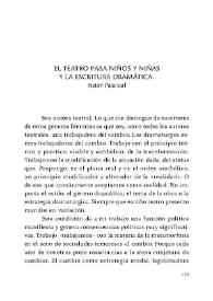 El teatro para niños y niñas y la escritura dramática / Itziar Pascual | Biblioteca Virtual Miguel de Cervantes