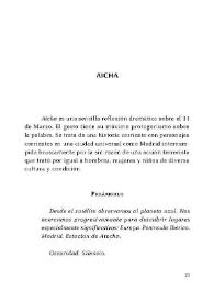 "Aicha": proyecto educativo desde el teatro. Texto teatral: "Aicha" / Antonio Fernando González Pérez | Biblioteca Virtual Miguel de Cervantes