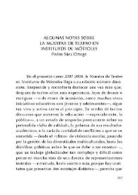 Algunas notas sobre la muestra de teatro en Institutos de Móstoles / Pedro Sáez Ortega | Biblioteca Virtual Miguel de Cervantes