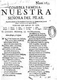 Nuestra Señora del Pilar / Sebastián Rodríguez de Villaviciosa, Juan de Matos y Agustín Moreto ; edición crítica de María del Pilar Chouza Calo | Biblioteca Virtual Miguel de Cervantes