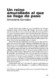Un reino amurallado al que se llega de paso [Reseña] / Almoraima González | Biblioteca Virtual Miguel de Cervantes