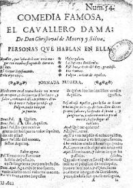 El cavallero [sic ] dama / de don Christoval [sic] de Monroy y Silva | Biblioteca Virtual Miguel de Cervantes