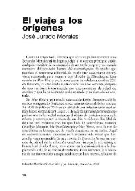 El viaje a los orígenes [Reseña] / José Jurado Morales | Biblioteca Virtual Miguel de Cervantes