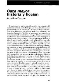 "Caza mayor", historia y ficción / Aquilino Duque | Biblioteca Virtual Miguel de Cervantes