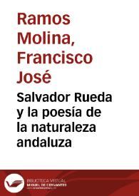 Salvador Rueda y la poesía de la naturaleza andaluza | Biblioteca Virtual Miguel de Cervantes