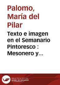 Texto e imagen en el Semanario Pintoresco : Mesonero y Alenza / María del Pilar Palomo | Biblioteca Virtual Miguel de Cervantes
