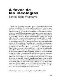 A favor de las ideologías / Santos Sanz Villanueva | Biblioteca Virtual Miguel de Cervantes