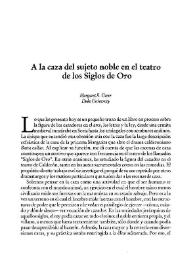 A la caza del sujeto noble en el teatro de los Siglos de Oro / Margaret R. Greer | Biblioteca Virtual Miguel de Cervantes