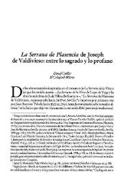 "La Serrana de Plasencia" de Joseph de Valdivieso: entre lo sagrado y lo profano / Donají Cuéllar | Biblioteca Virtual Miguel de Cervantes