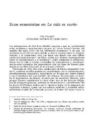 Ecos erasmistas en "La vida es sueño" / Ysla Campbell | Biblioteca Virtual Miguel de Cervantes