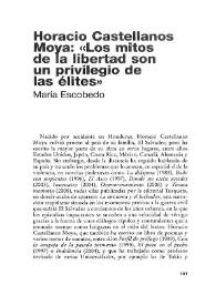 Horacio Castellanos Moya : "Los mitos de la libertad son un privilegio de las élites" / María Escobedo | Biblioteca Virtual Miguel de Cervantes