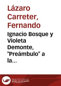 Ignacio Bosque y Violeta Demonte, "Preámbulo" a la "Gramática Descriptiva de la Lengua Española" (1999) | Biblioteca Virtual Miguel de Cervantes