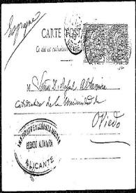 Tarjeta postal de Achille Millien a Rafael Altamira. Nièvre (Borgoña), [1903?] | Biblioteca Virtual Miguel de Cervantes