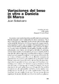 Variaciones del beso in vitro a Daniela Di Marco / Juan Sobalvarro | Biblioteca Virtual Miguel de Cervantes